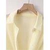 image:imageMakeMeChic Womens Long Sleeve Bat Wing Crop Tops Casual Chiffon Solid Color Shirt Beach Cover UpsYellow