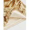 image:imageMakeMeChic Womens Metallic Sequin Strapless Tube Top Sparkly Ruched Party Night Out Crop TopsGold