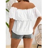 image:imageMakeMeChic Womens Off The Shoulder Tops Lace Summer Blouse Boho TopsWhiteplus