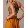 image:imageMakeMeChic Womens Off The Shoulder Tops Tie Dye Crop Ruched Sleeveless Going Out Tank ShirtMulticolor