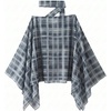 image:imageMakeMeChic Womens Plaid Off The Shoulder Poncho Top Long Sleeve Going Out Tops with ScarfBlue