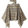 image:imageMakeMeChic Womens Plaid Off The Shoulder Poncho Top Long Sleeve Going Out Tops with ScarfBrown