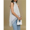 image:imageMakeMeChic Womens Polka Dots Lace Trim Halter Tank Top Y2K Mock Neck Asymmetrical Going Out Crop TopsWhite