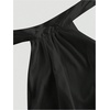 image:imageMakeMeChic Womens Satin Sleeveless Halter Top Tie Open Back Ruched Crop TopsBlack
