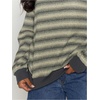 image:imageMakeMeChic Womens Striped Sweater Button Up Long Sleeve Rugby Shirt Preppy Pullover TopsGreen