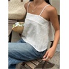 image:imageMakeMeChic Womens Summer Boho Tops Sleeveless Flared Hem Textured Y2K Camisole Crop TopsApricot