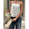 image:imageMakeMeChic Womens Summer Boho Tops Sleeveless Flared Hem Textured Y2K Camisole Crop TopsApricot