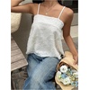 image:imageMakeMeChic Womens Summer Boho Tops Sleeveless Flared Hem Textured Y2K Camisole Crop TopsApricot