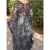 image:imageMakeMeChic Womens Summer Polka Dots Tops High Low Mesh Sheer Crewneck Y2K Poncho TopsBlack