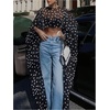 image:imageMakeMeChic Womens Summer Polka Dots Tops High Low Mesh Sheer Crewneck Y2K Poncho TopsBlack