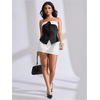 image:imageMakeMeChic Womens Tube Tops Strapless Sleeveless Striped Button Down Business Casual OutfitsBlack