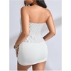 image:imageMakeMeChic Womens Tube Tops Strapless Sleeveless Striped Button Down Business Casual OutfitsWhite