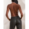 image:imageWomens Cheetah Halter Top Y2K Tie Front Backless Club Tank Tops