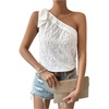 image:imageMAKEMECHIC Womens Off The Shoulder Tops Knot Eyelet Embroidery Sleeveless Summer TopWhite