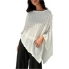 image:imageMakeMeChic Ponchos for Women Sheer Poncho Sweater Shawl Wraps CoverupBeige