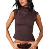 image:imageMakeMeChic Womens Dressy Mock Neck Tops Y2k T Shirt Sleeveless Fitted Summer Going Out TopsCoffee Brown
