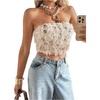 image:imageMakeMeChic Womens Furry Sequin Summer Tube Tops Strapless Sleeveless Going Out Tops Y2K OutfitsApricot
