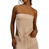 image:imageMakeMeChic Womens Linen Strapless Tube Top Backless Summer Beach Going Out Crop TopsWhite