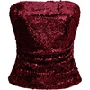image:imageMakeMeChic Womens Metallic Sequin Strapless Tube Top Sparkly Ruched Party Night Out Crop TopsBurgundy