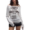 image:imageMakeMeChic Womens Off The Shoulder Tops Summer Long Sleeve Ruched Y2K Punk Tops White Small