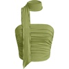 image:imageMakeMeChic Womens Ruched Strapless Tube Top Sleeveless Fitted Going Out Crop Tops with ScarfLime Green