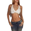 image:imageMakeMeChic Womens Sparkly Glitter T Shirt Rhinestone Fishnet Asymmetrical Party Club Going Out TopsChampagne