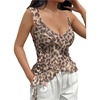 image:imageMakeMeChic Womens Summer Cheetah Print Tops Sleeveless Backless Y2K Fitted Tank TopsBrown