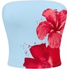 image:imageMakeMeChic Womens Tube Tops Floral Summer Crop Tops Strapless Backless Hawaiian TopBlue