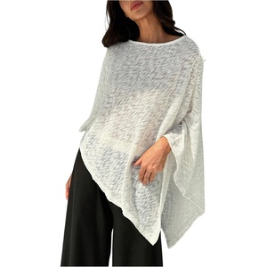 image:imageMakeMeChic Ponchos for Women Sheer Poncho Sweater Shawl Wraps CoverupBeige