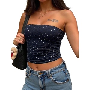 image:imageMakeMeChic Womens Polka Dots Strapless Tube Top Backless Summer Going Out TopsRoyal Blue