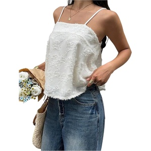 image:imageMakeMeChic Womens Summer Boho Tops Sleeveless Flared Hem Textured Y2K Camisole Crop TopsApricot
