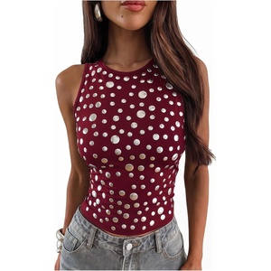 image:imageMakeMeChic Womens Y2k Tank Top Punk Sleeveless Going Out Concert Rave TopsBurgundy
