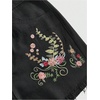 image:imageMAKEMECHIC Womens Floral Jean Shorts High Waist Embroidery Raw Hem Denim ShortBlack