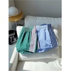 image:imageMakeMeChic Womens 2 Pack Striped Running Shorts Summer Track Workout Athletic ShortsLight Blue Green