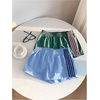 image:imageMakeMeChic Womens 2 Pack Striped Running Shorts Summer Track Workout Athletic ShortsLight Blue Green