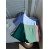 image:imageMakeMeChic Womens 2 Pack Striped Running Shorts Summer Track Workout Athletic ShortsLight Blue Green