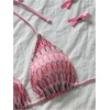 image:imageMakeMeChic Womens Floral Sequin Colorful Striped Triangle Thong Bikini Sets Halter String Swimsuit Bathing SuitPink Multi