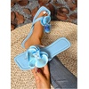 image:imageMakeMeChic Womens Flower Flat Sandals Square Toe Flip Flops Summer Beach Slippers Thong SandalBlue