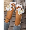 image:imageMakeMeChic Womens Flower Flat Sandals Square Toe Flip Flops Summer Beach Slippers Thong SandalSolid White