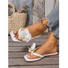 image:imageMakeMeChic Womens Flower Flat Sandals Square Toe Flip Flops Summer Beach Slippers Thong SandalSolid White