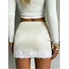 image:imageMakeMeChic Womens Lace Mini Skirt Y2k Low Waist Mini Micro Skirts with Shorts UnderneathApricot