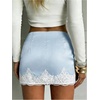 image:imageMakeMeChic Womens Lace Mini Skirt Y2k Low Waist Mini Micro Skirts with Shorts UnderneathBlue