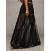 image:imageMakeMeChic Womens Lace Sheer Maxi Skirts Floral Polka Dots Ruffle Concert Boho Goth Long SkirtsBlack