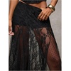image:imageMakeMeChic Womens Lace Sheer Maxi Skirts Floral Polka Dots Ruffle Concert Boho Goth Long SkirtsBlack