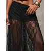 image:imageMakeMeChic Womens Lace Sheer Maxi Skirts Floral Polka Dots Ruffle Concert Boho Goth Long SkirtsBlack Lace