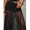 image:imageMakeMeChic Womens Lace Sheer Maxi Skirts Floral Polka Dots Ruffle Concert Boho Goth Long SkirtsBlack Solid