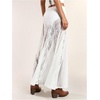 image:imageMakeMeChic Womens Lace Sheer Maxi Skirts Floral Polka Dots Ruffle Concert Boho Goth Long SkirtsWhite