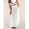 image:imageMakeMeChic Womens Lace Sheer Maxi Skirts Floral Polka Dots Ruffle Concert Boho Goth Long SkirtsWhite