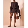 image:imageMakeMeChic Womens Linen Sets 2 Piece Sets Summer Poncho Tops and Skorts Vacation OutfitsBrown