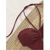 image:imageMakeMeChic Womens One Piece Swimsuit Cut Out Halter Open Back Bathing Suit Swimwear1burgundy